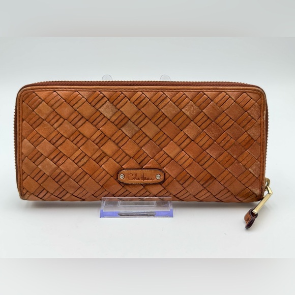 Cole Haan Handbags - Vintage Cole Haan Tan Leather Heritage Weave Wallet